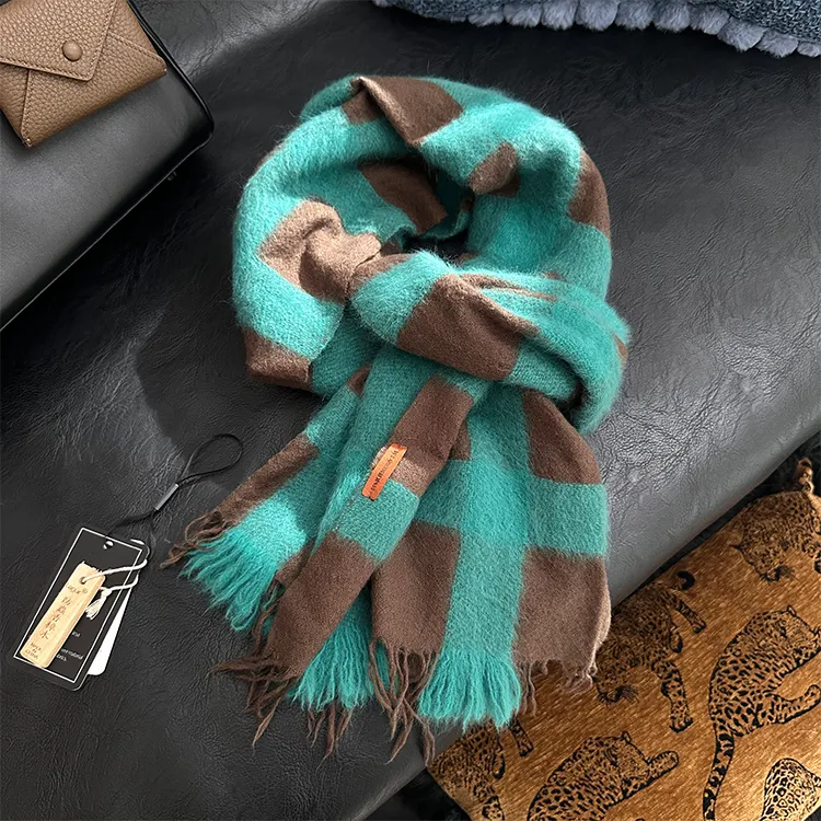 Lagur Cashmere Fox Fur Knit Scarves Women's-1