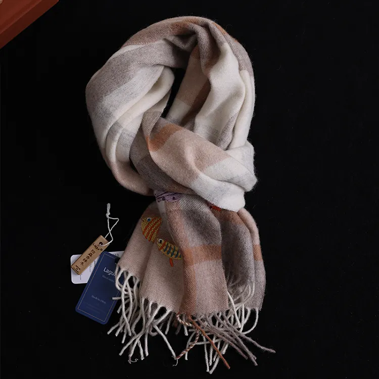 Lagur 100% Australian Wool Knit Scarves Women's-2