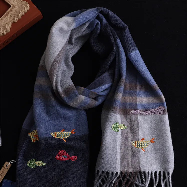 Lagur 100% Australian Wool Knit Scarves Women's-4