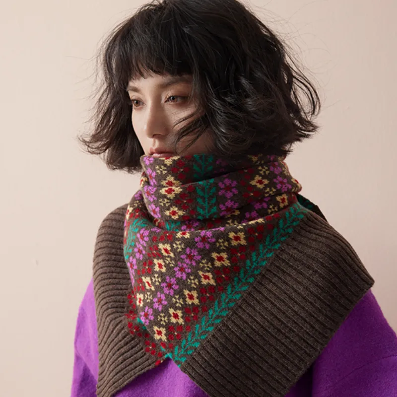 Lagur 100% Merino Wool Knit Scarves Women's-1