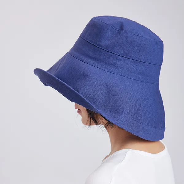Lagur Cotton Linen Blend Bucket Hats Women's-5