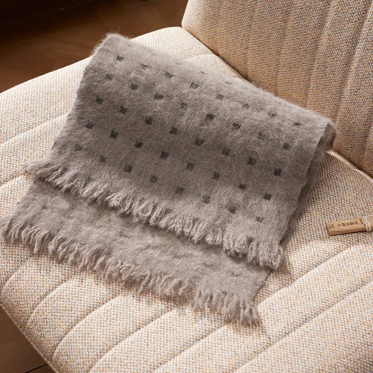 Lagur Fox Fur Cashmere Knit Scarves Women's-2