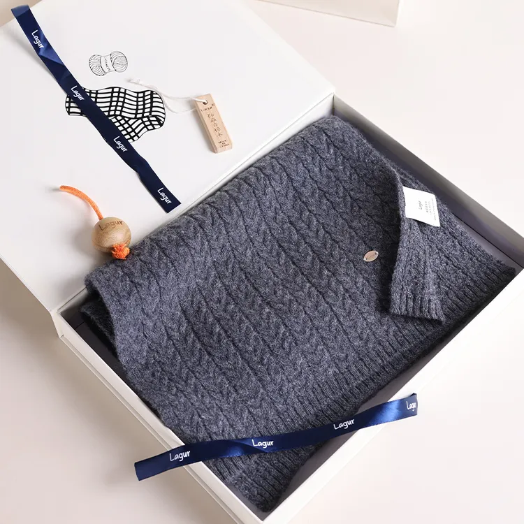 Lagur 100% Merino Wool Knit Scarves Women's-9