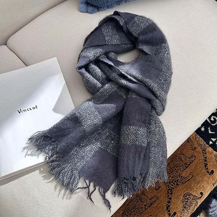 Lagur Cashmere Fox Fur Knit Scarves Women's-4