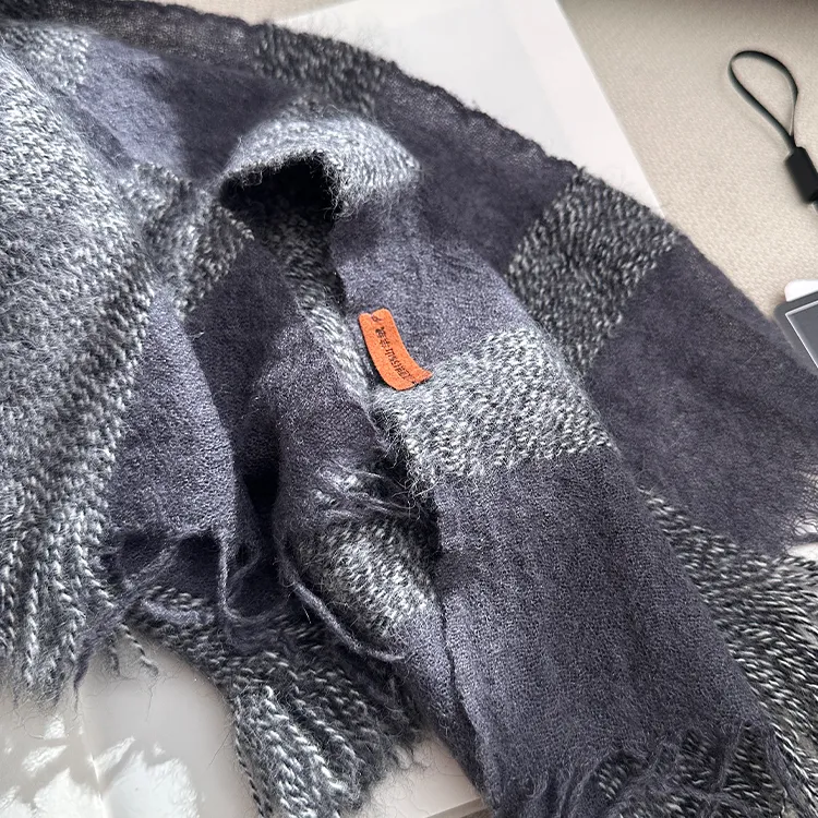 Lagur Cashmere Fox Fur Knit Scarves Women's-5