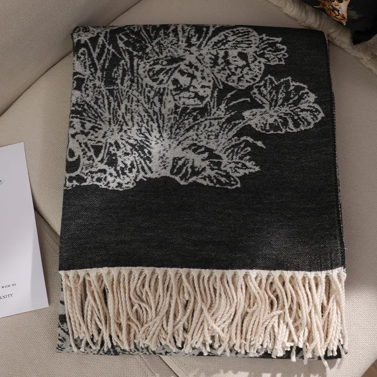 Lagur Faux Cashmere Knit Scarves Women's-5