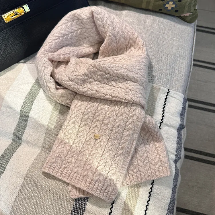 Lagur 100% Merino Wool Knit Scarves Women's-15