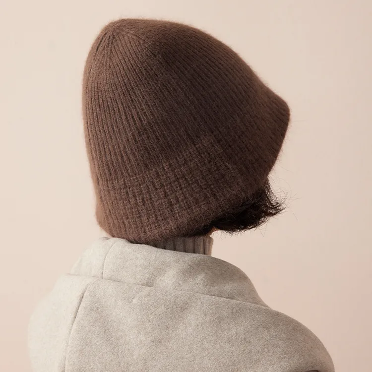 Lagur Raccoon Fur Wool Blend Bucket Hats Women's-4