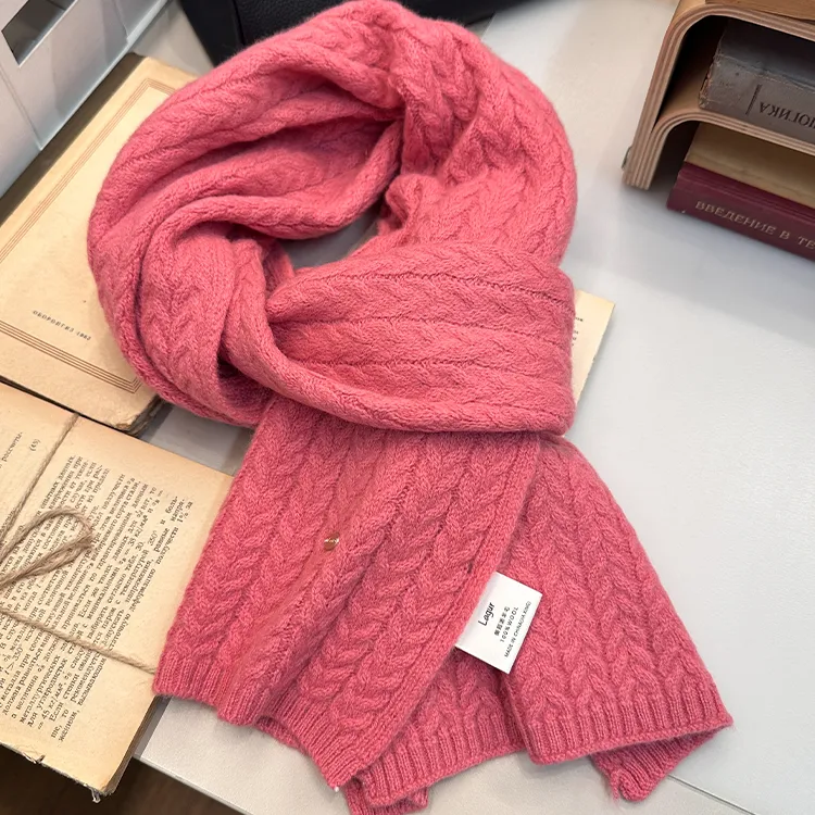 Lagur 100% Merino Wool Knit Scarves Women's-4