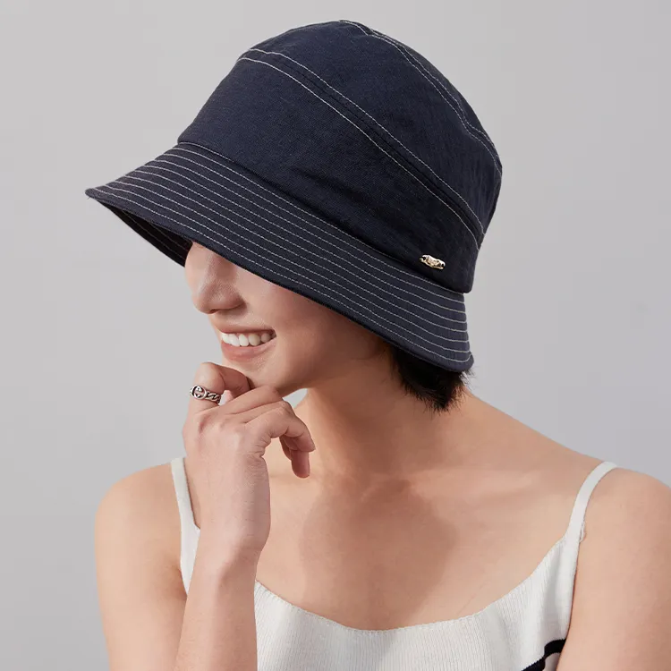 Lagur Linen Bucket Hats Women's-5