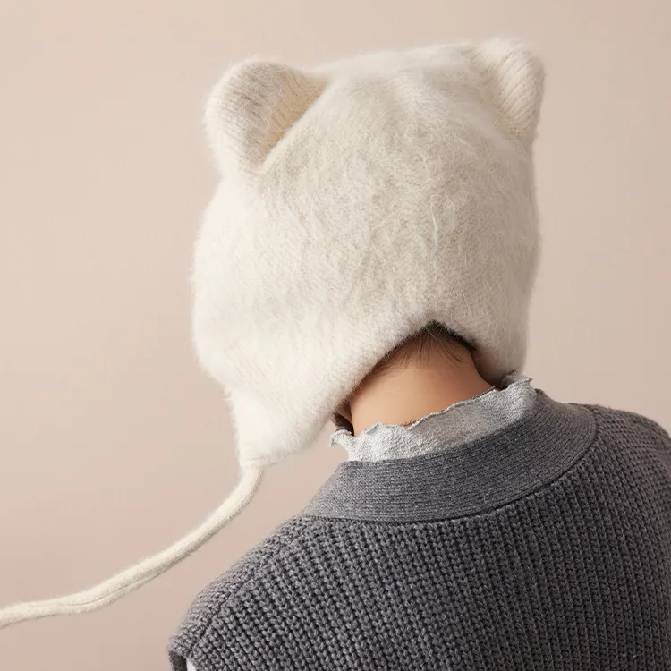 Lagur Rabbit Fur Beanies Women's-4