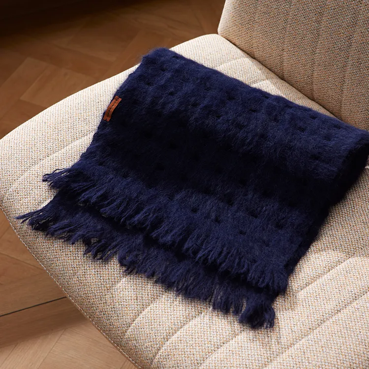 Lagur Fox Fur Cashmere Knit Scarves Women's-7