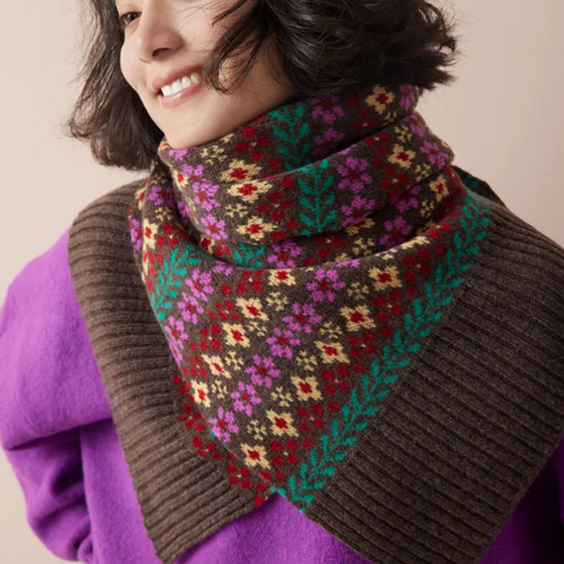 Lagur 100% Merino Wool Knit Scarves Women's-2