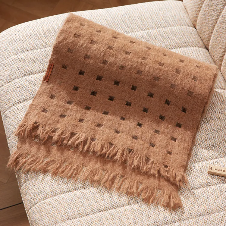 Lagur Fox Fur Cashmere Knit Scarves Women's-4
