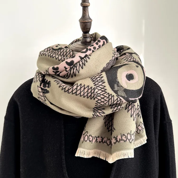 Lagur Faux Cashmere Knit Scarves Women's-5
