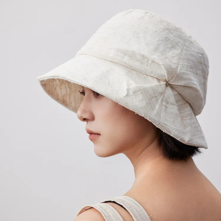 Lagur 30% Linen 70% Cotton Bucket Hats Women's-4