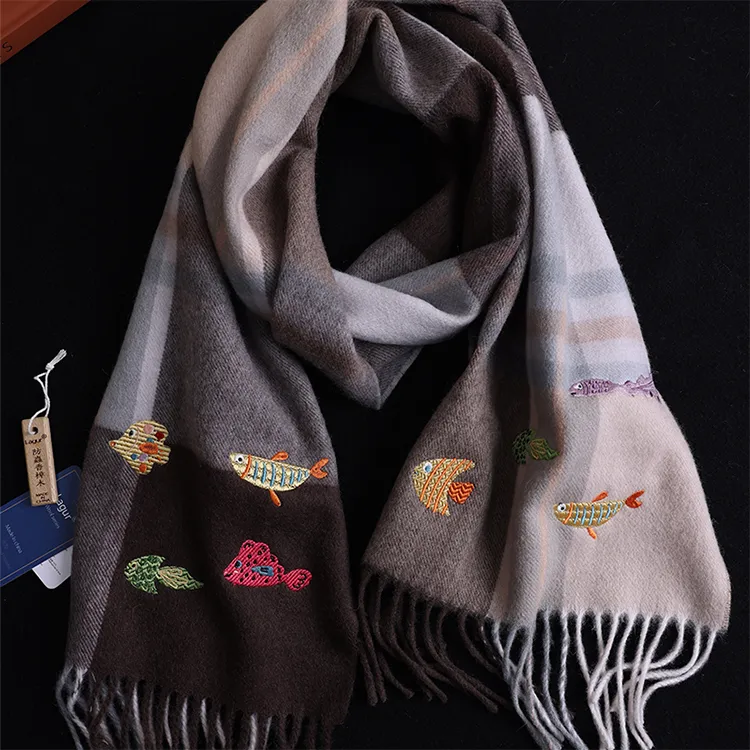 Lagur 100% Australian Wool Knit Scarves Women's-7