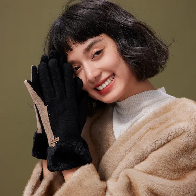 Lagur Wool Blend Knit Gloves Women's-8