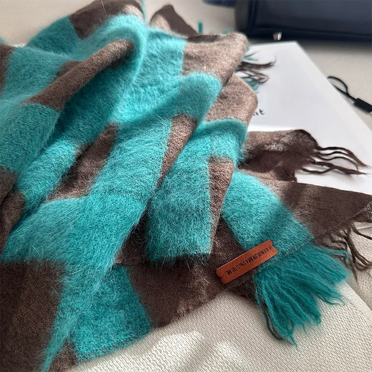 Lagur Cashmere Fox Fur Knit Scarves Women's-2