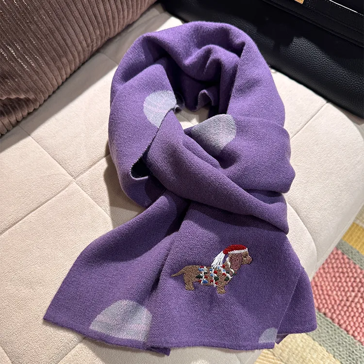 Lagur Merino Wool Knit Scarves Women's-2