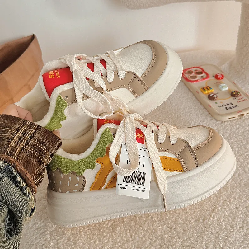 SNXR Low Top Skateboard Shoes Women's Hamburger Color-14