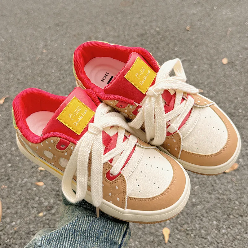 SNXR Cushioning Lightweight Low Top Skateboard Shoes Women's Burger Color-5