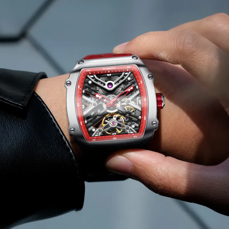 STARKING Steel Core Collection Mechanical Movement Silicone Strap Watch Men's Watches Black Dial-20