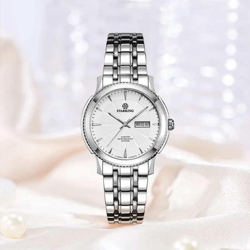 STARKING Automatic Mechanical Movement Watch Unisex White Dial-2