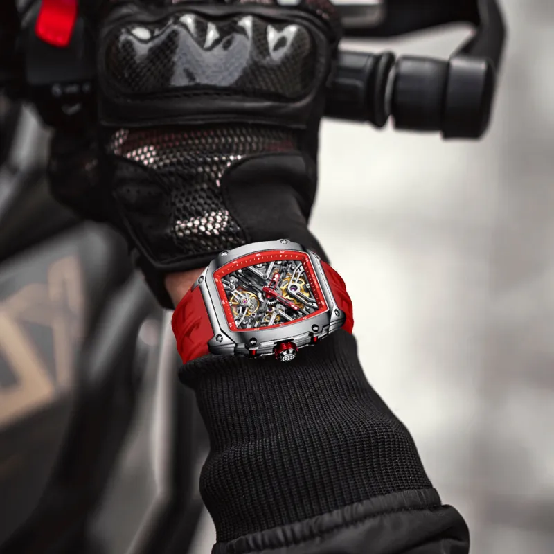 STARKING Steel Core Collection Mechanical Movement Silicone Strap Watch Men's Watches Black Dial-18
