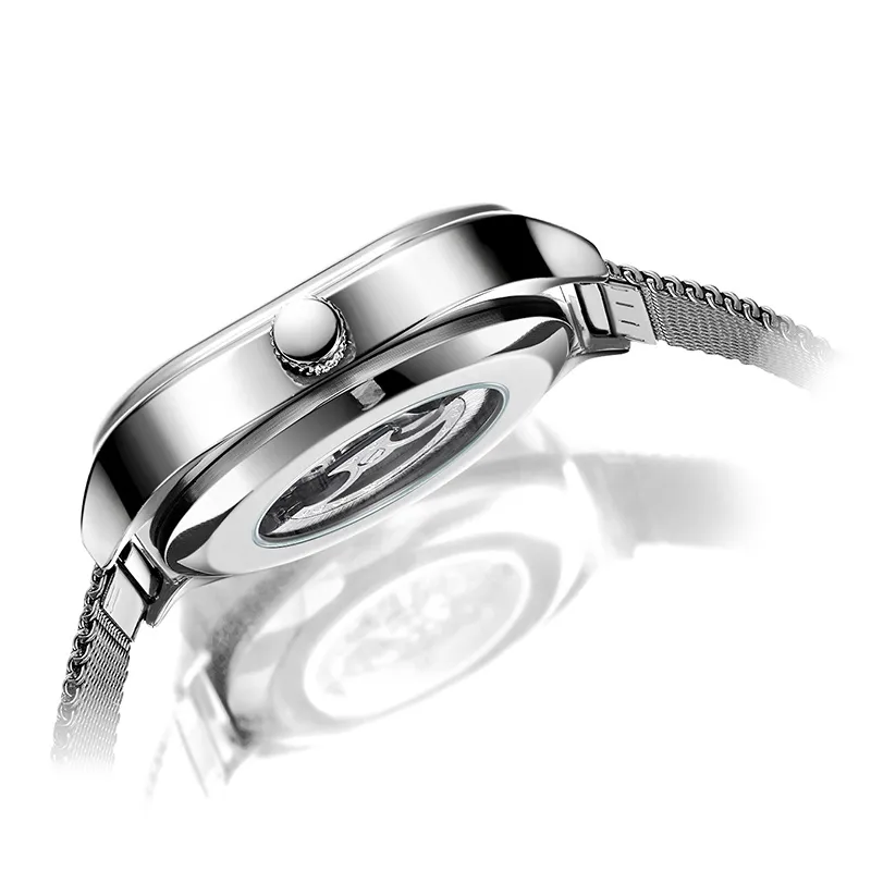 KUN HUANG Mechanical Movement Watch Men's Watches Silver Dial-3