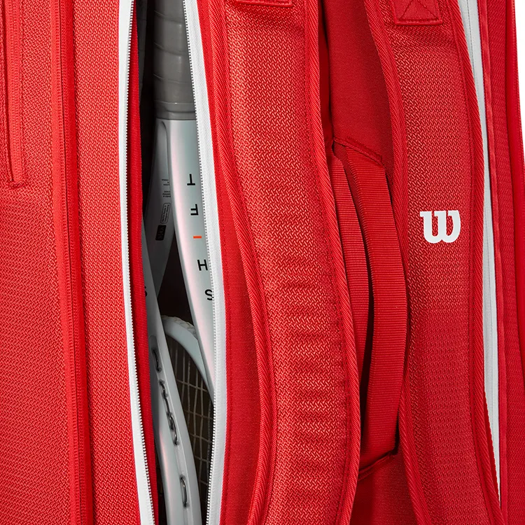 Wilson Tennis Racket Bags Unisex Large Capacity Holds 6 Pieces Red-5