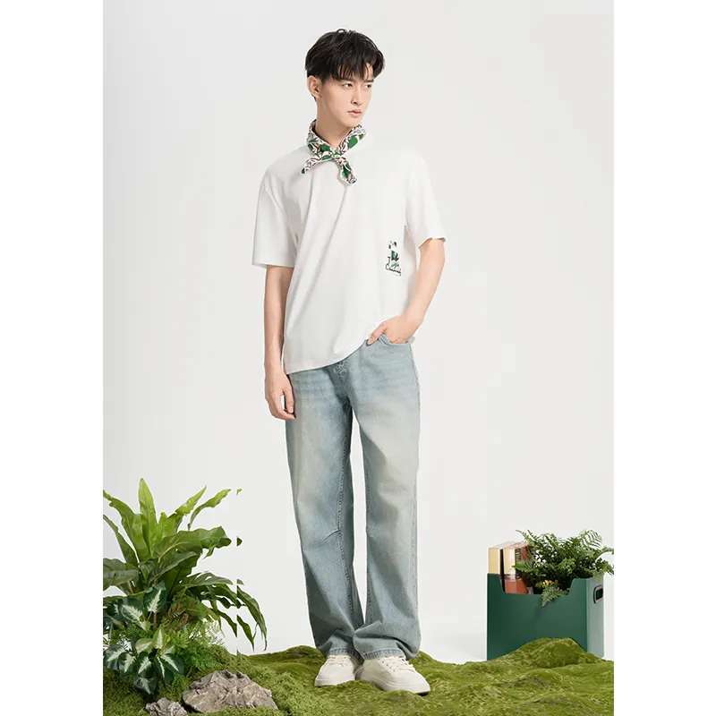 CAISEDI T Shirts Men White-3