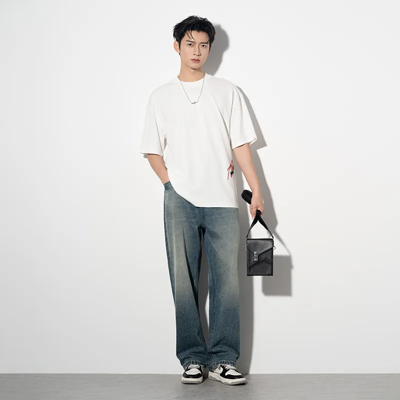 CAISEDI T Shirts Men White-2