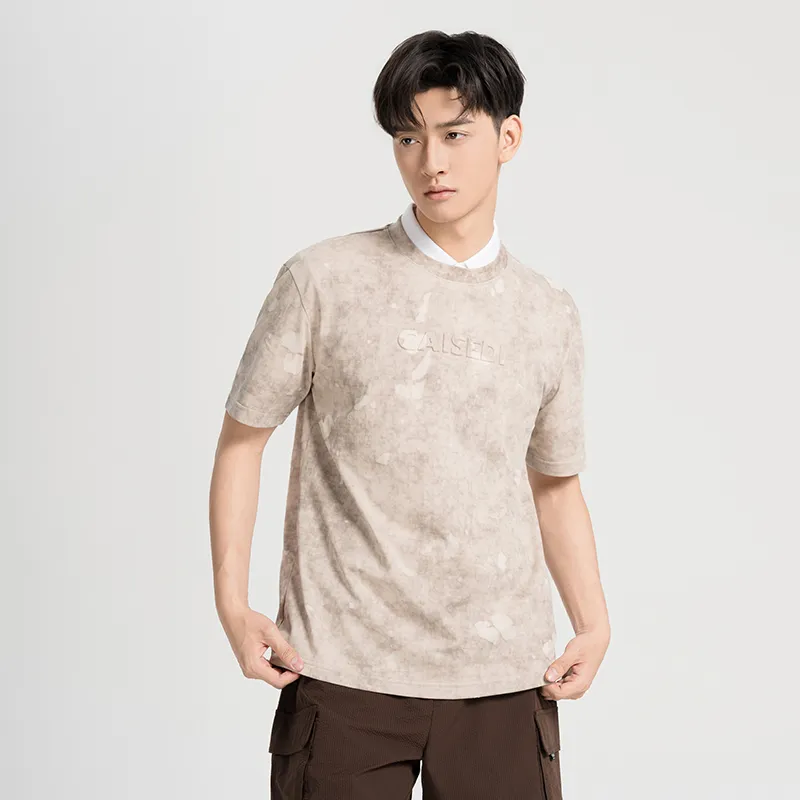 CAISEDI T Shirts Men Khaki-5