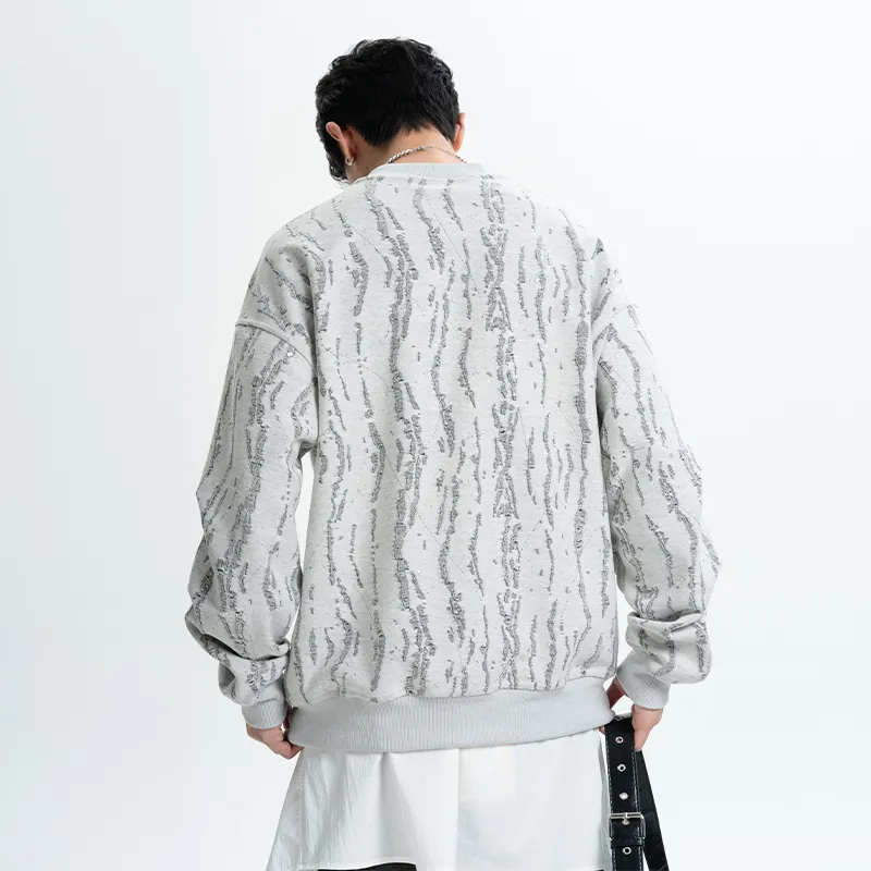 CAISEDI Sweatshirts Men Gray-5