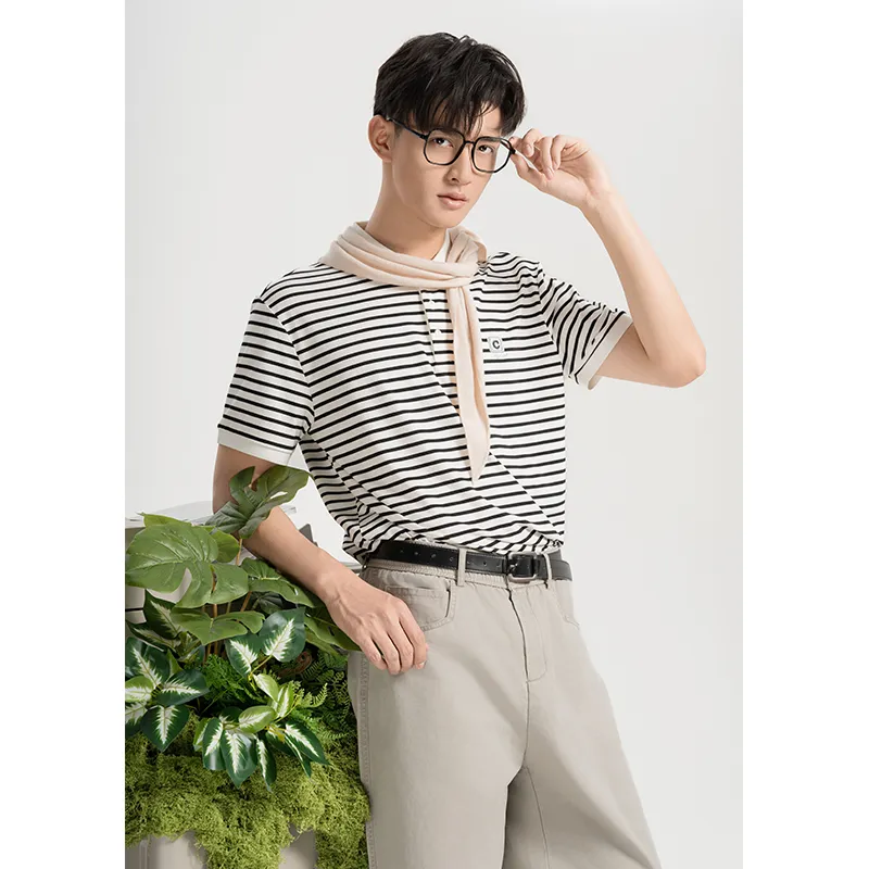 CAISEDI T-Shirts Men White-4