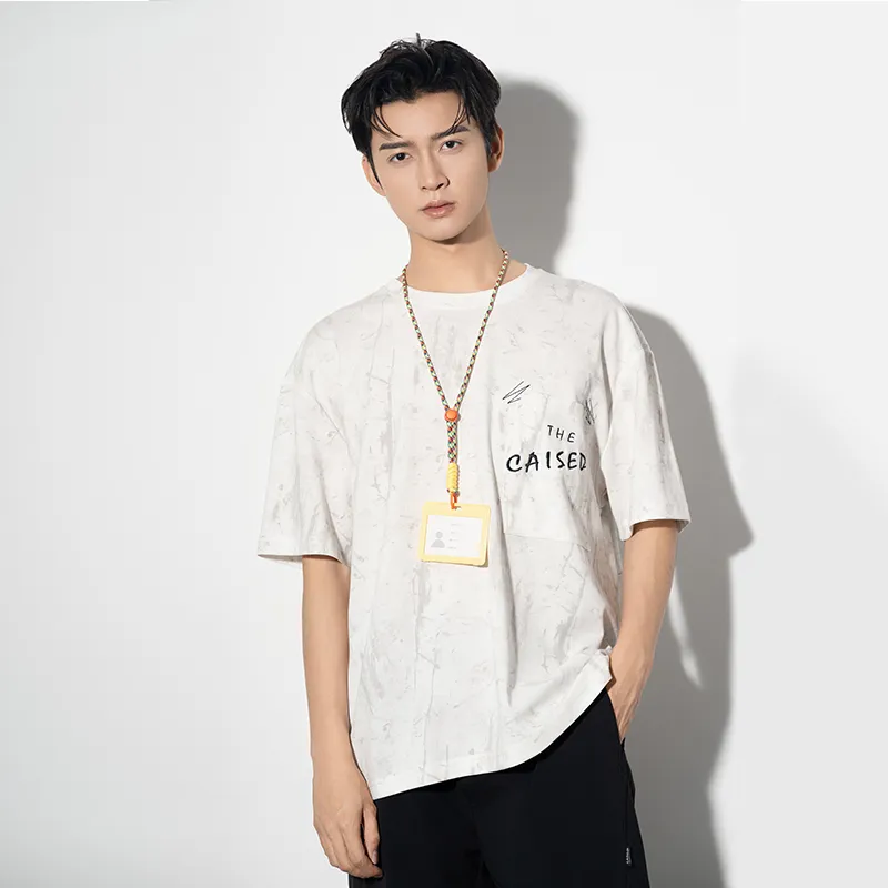 CAISEDI T Shirts Men White-5
