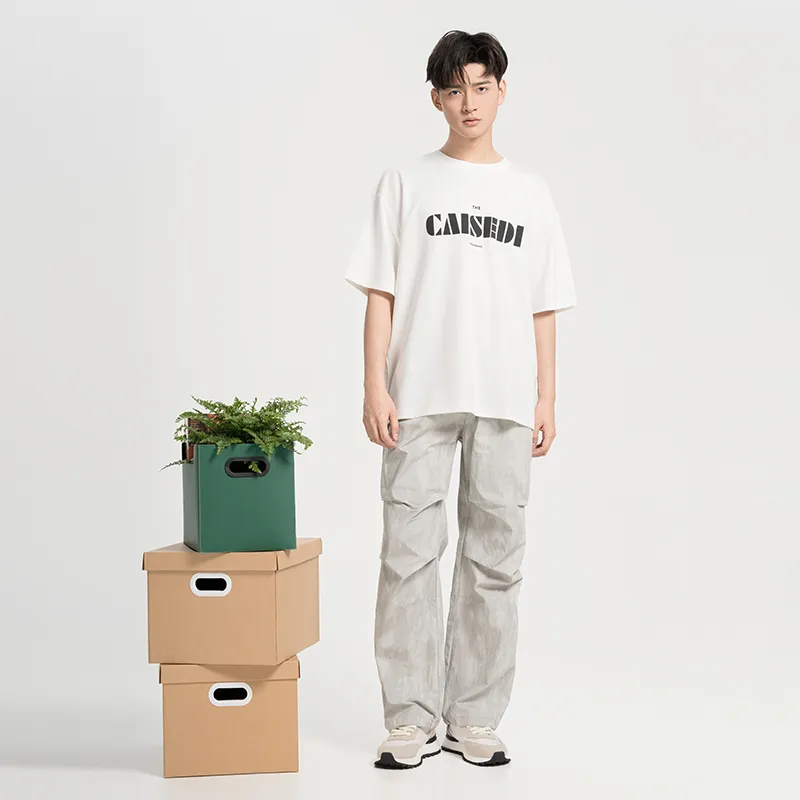 CAISEDI T Shirts Men White-3