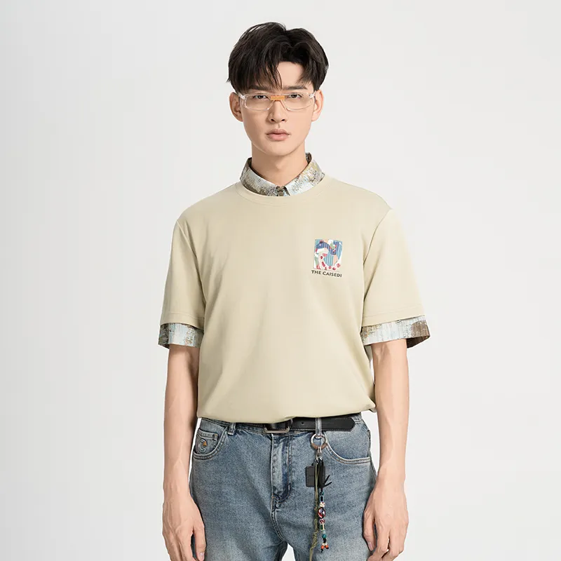 CAISEDI T Shirts Men Green-5