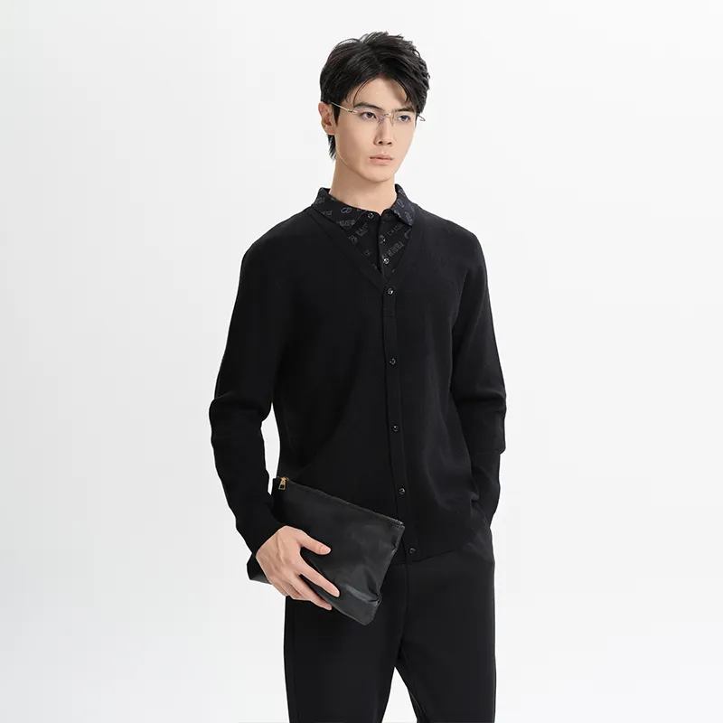 CAISEDI Sweaters Men Black-5