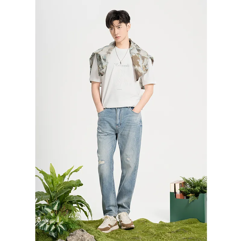 CAISEDI Jeans Men Blue-2