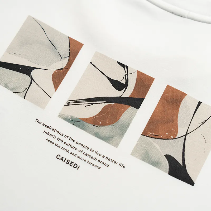 CAISEDI Sweatshirts Men White-3