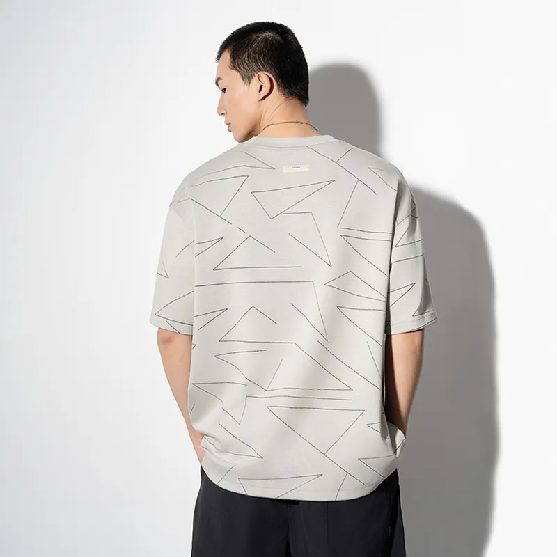 CAISEDI T Shirt Men's Light Gray-4