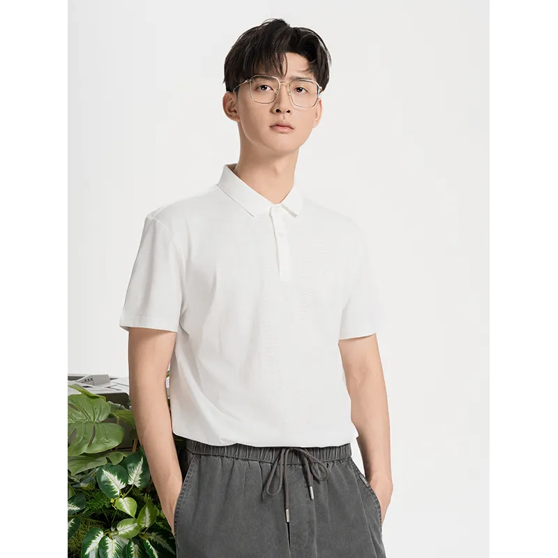 CAISEDI T Shirts Men Ecru-4