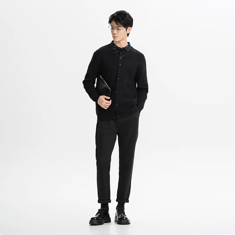 CAISEDI Sweaters Men Black-3