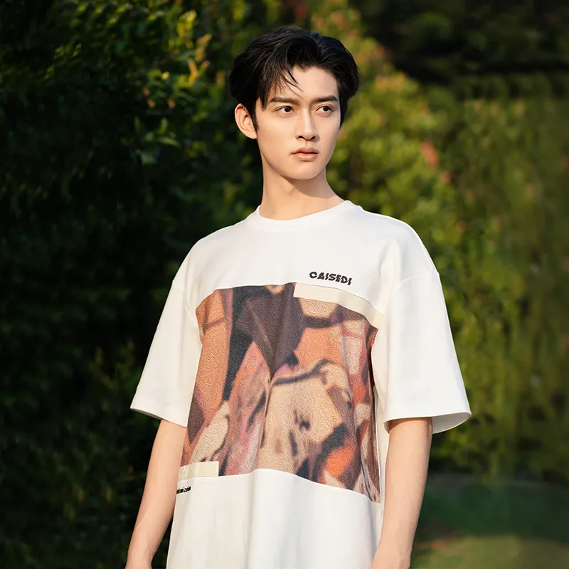 CAISEDI T Shirts Men White-4
