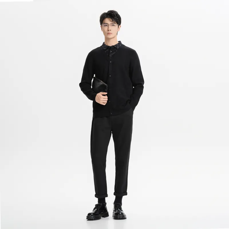 CAISEDI Sweaters Men Black-2
