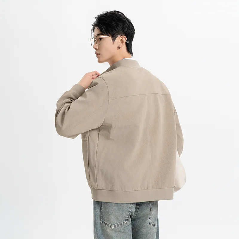 CAISEDI Jackets Coats Men's Apricot-5