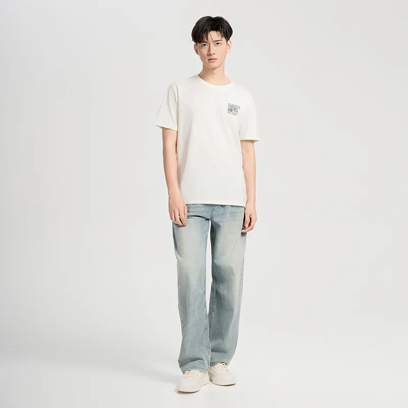 CAISEDI T Shirts Men Ecru-3
