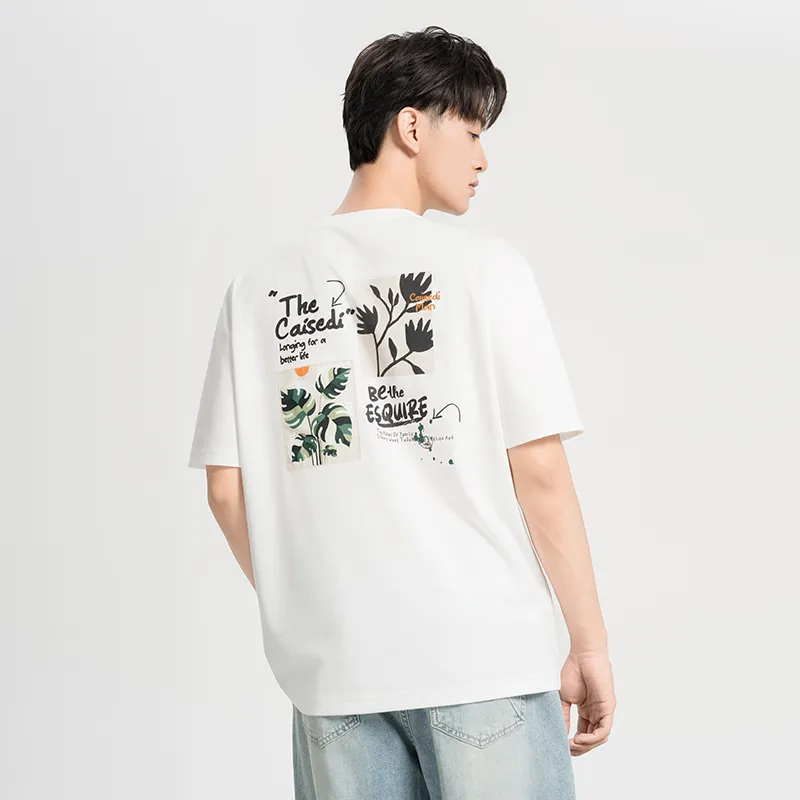 CAISEDI T Shirts Men White-5